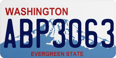 WA license plate ABP3063