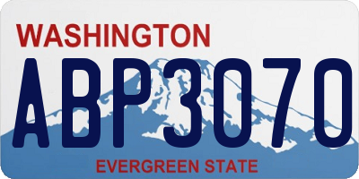 WA license plate ABP3070
