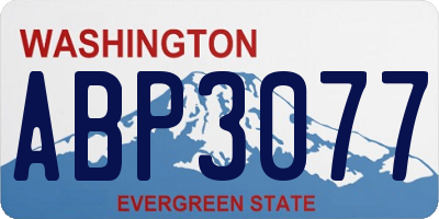 WA license plate ABP3077