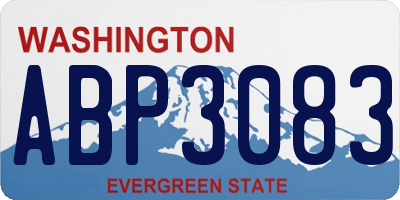 WA license plate ABP3083