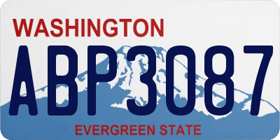 WA license plate ABP3087