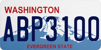 WA license plate ABP3100