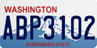 WA license plate ABP3102