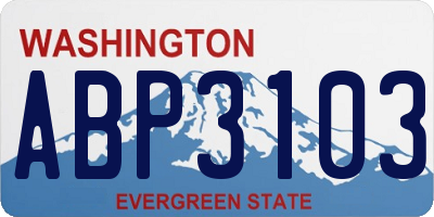 WA license plate ABP3103