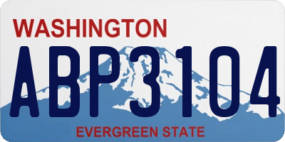 WA license plate ABP3104