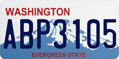 WA license plate ABP3105