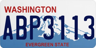 WA license plate ABP3113