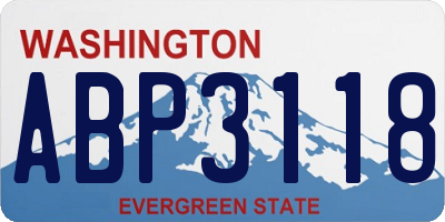 WA license plate ABP3118