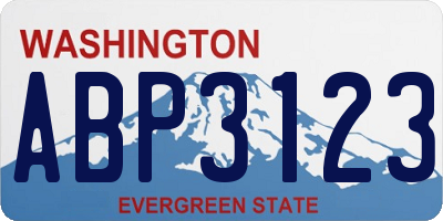 WA license plate ABP3123
