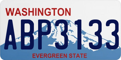 WA license plate ABP3133