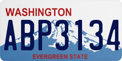 WA license plate ABP3134