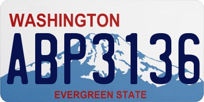 WA license plate ABP3136