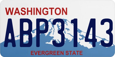 WA license plate ABP3143