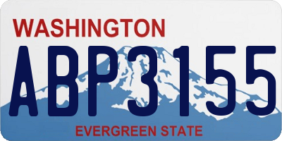 WA license plate ABP3155