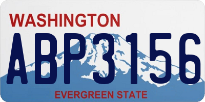 WA license plate ABP3156