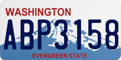 WA license plate ABP3158