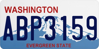 WA license plate ABP3159