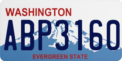WA license plate ABP3160