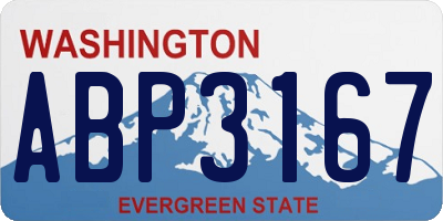 WA license plate ABP3167