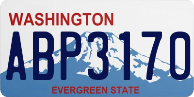 WA license plate ABP3170