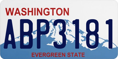 WA license plate ABP3181