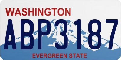 WA license plate ABP3187