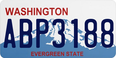 WA license plate ABP3188
