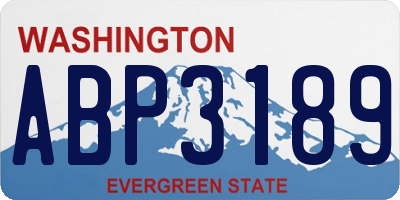 WA license plate ABP3189