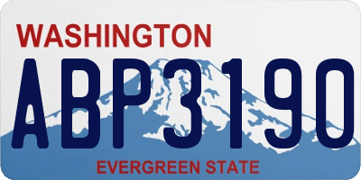 WA license plate ABP3190