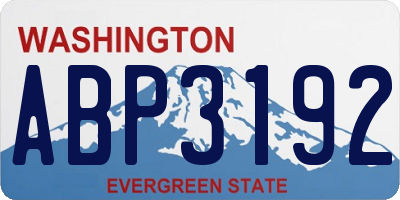 WA license plate ABP3192