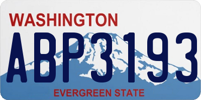 WA license plate ABP3193