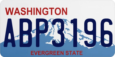 WA license plate ABP3196