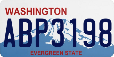 WA license plate ABP3198