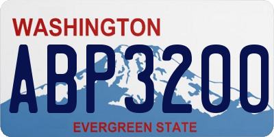 WA license plate ABP3200