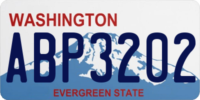 WA license plate ABP3202