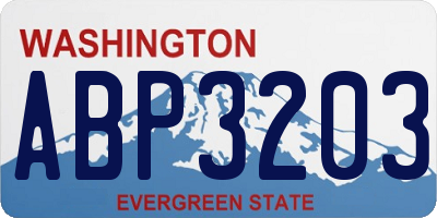 WA license plate ABP3203