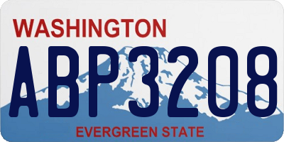 WA license plate ABP3208