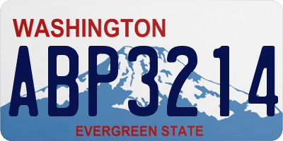 WA license plate ABP3214