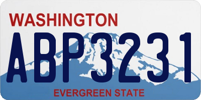 WA license plate ABP3231