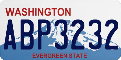 WA license plate ABP3232