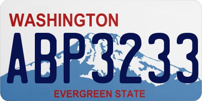 WA license plate ABP3233