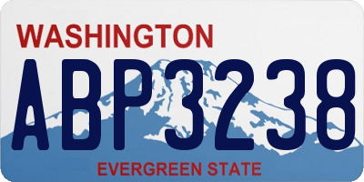 WA license plate ABP3238