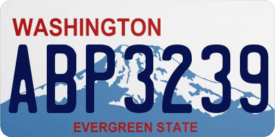 WA license plate ABP3239