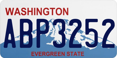 WA license plate ABP3252