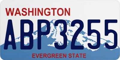 WA license plate ABP3255