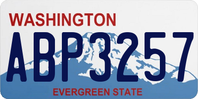 WA license plate ABP3257