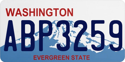 WA license plate ABP3259
