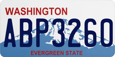 WA license plate ABP3260