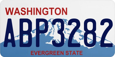 WA license plate ABP3282