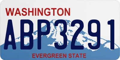 WA license plate ABP3291